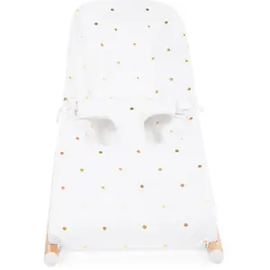 CHILDHOME; Housse Compatible pour Transat Bébé Evolux; 100 pourcent Coton; Facile à enfiler; Doux; Agreable au toucher; Motif Jersey Gold Dots