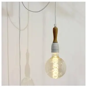 Lampe à fil studio en coton gris 500 cm - Serax pas cher