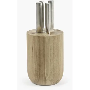 Set de couteaux en acier gris avec bloc en bois marron 16x16x35cm Base - Serax pas cher