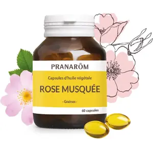 Comparateur de prix : Pranarom Capsules d'huile végétale - Peau éclatante - Rose musquée - 60 capsules