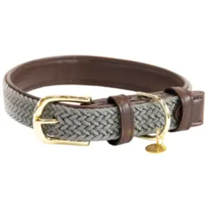 Collier pour chien en nylon tressé Kentucky Gris M/L 42517-08-58 pas cher