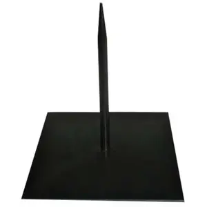 Socle noir métal - Powertex Noir - Powertex - 13cm hauteur - 7mm diamètre - 12x12cm pas cher