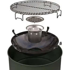 Barbecook Barbecue au Charbon de Bois Edson, Barbecue tonneau, Army Green, 60x60x90cm pas cher