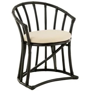 Comparateur de prix : J-LINE Chaise Rotin & Coussin "Howard" 70cm Noir
