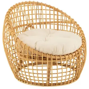 Comparateur de prix : Fauteuil - J-LINE - Lise - 84cm - Rotin Naturel - Design Contemporain