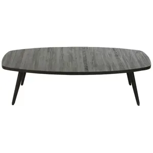 Comparateur de prix : Hellin Table Basse en Bois "Teck" 120cm Noir