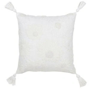 Comparateur de prix : Non communiqué Coussin Déco Fleurs Bali 45x45cm Blanc