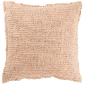 PARIS PRIX Coussin déco effiloché 50x50cm beige