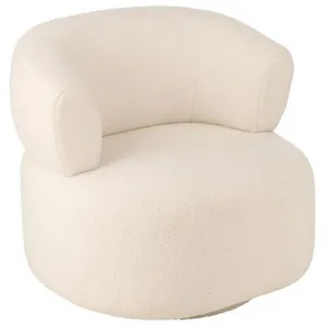 Comparateur de prix : PARIS PRIX Petit fauteuil 77x83x73 cm en tissu effet laine blanche