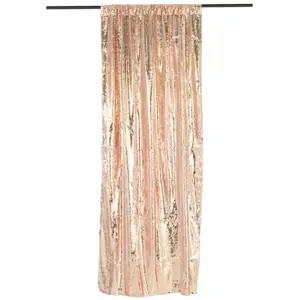 PARIS PRIX Rideau à passants sequin 125x250cm champagne & blanc pas cher