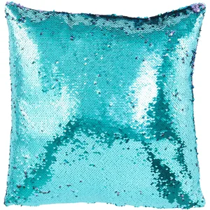 Comparateur de prix : J-Line Coussin Réversible Sequin Bleu/Mauve TU