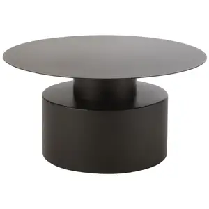 Comparateur de prix : HELLIN Table basse ronde design en métal noir d80 - monza