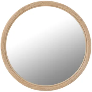 Comparateur de prix : J-Line Miroir Mural Rond Rotin/Verre Naturel Large TU