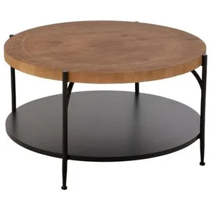 Comparateur de prix : Table basse ronde 80x80x45,5 cm naturel et noir