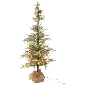 Comparateur de prix : J-Line Sapin  artificiel à led jute 150cm vert