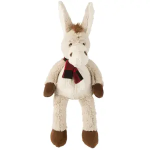 Comparateur de prix : J-Line Âne + Echarpe Peluche Polyester Beige/Marron Large TU