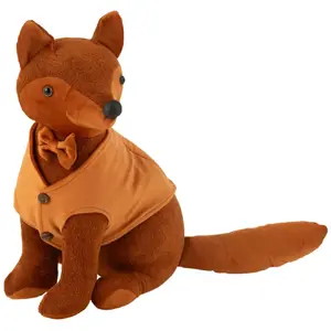 Cale-porte en velours bouclé renard 38cm cognac pas cher