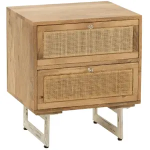 Comparateur de prix : J-Line Table De Chevet Rattan Bois Manguier Naturel TU