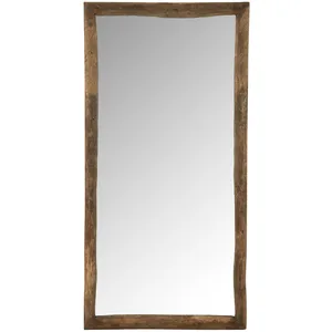 Comparateur de prix : J-Line Miroir Mural Rectangulaire Bois Marron L TU