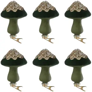 Paris Prix Lot de 6 Sujets de Noël "Champignon" 10cm VertVendu parrue-du-commerce