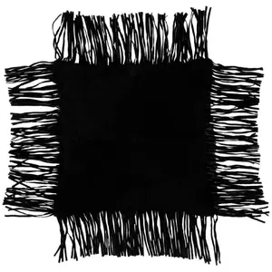 Comparateur de prix : J-Line Coussin Frange Cuir Noir TU