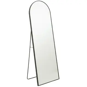 Comparateur de prix : J-Line Miroir Sur Pied Arrondi Verre/Met Noir TU