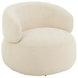 Comparateur de prix : Fauteuil pivotant rond en bouclette Beige 85x82x73 cm