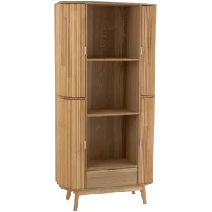 JOLIPA Buffet haut rangements multiples 36x88x180 cm pas cher