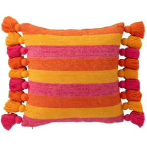 Comparateur de prix : Coussin déco avec pompons polly 50x50cm multicolore