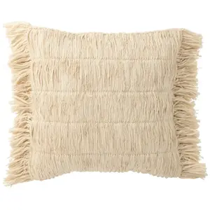 Comparateur de prix : Coussin déco à franges breeze 50x50cm crème