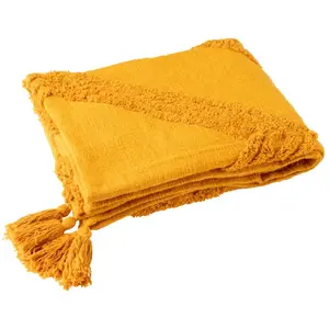 Comparateur de prix : Plaid tufté efren 130x180cm ocre