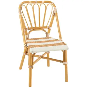 Chaise en rotin danial 85cm blanc pas cher