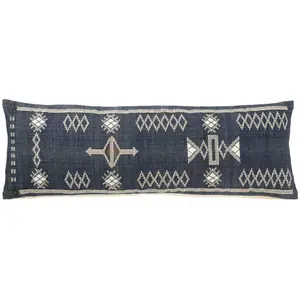 Comparateur de prix : Coussin déco en coton ethique 35x100cm bleu foncé