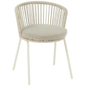 JOLIPA Chaise extérieure design en acier et corde 56x57x75 cm pas cher