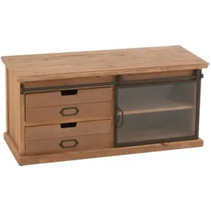 Comparateur de prix : Meuble tv industriel 100x39,5x45,5 cm en bois et métal - hustrio
