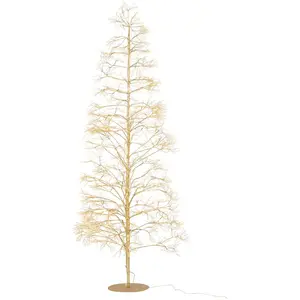 Sapin en Métal 2700 LED "Howard" 210cm Doré