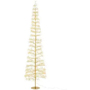 Sapin à LED en Métal "Grady" 240cm Doré