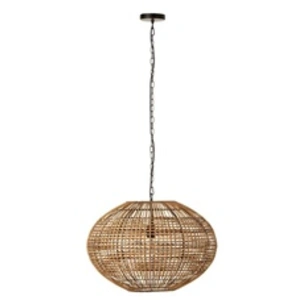 J-Line Lampe Suspendue Rotin/Metal Marron/Noir TU pas cher