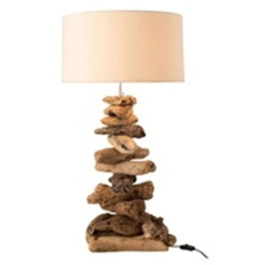 Comparateur de prix : J-LINE Lampe à Poser Design "bois Flotté" 63cm Naturel Marron