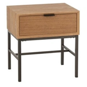 J-LINE Table d'appoint 1 tiroir bois clair Margot L 47.5 cm pas cher