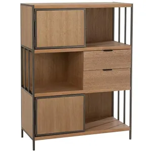 Comparateur de prix : Paris Prix J-Line Armoire Divers Compartiments Bois/Metal Naturel TU
