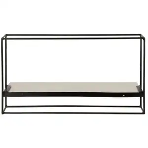 Comparateur de prix : J-LINE Etagere Murale - CaliCosy - 1 niveau - Marbre blanc - L 65cm - Noir