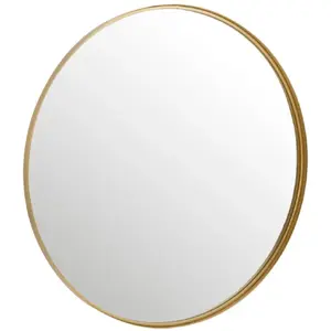 Comparateur de prix : J-Line Miroir Rond Bord Haut Metal/Verre Or Large TU