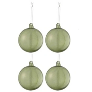 Comparateur de prix : J-Line Boite 4 Boules De Noel Verre Epais Transparent Vert Medium TU