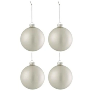 Comparateur de prix : J-Line Boite 4 Boules De Noel Verre Epais Mat Argent Medium TU