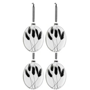Comparateur de prix : J-Line Boite de 4 boules de Noël en verre transparent 10x3.5x16 cm