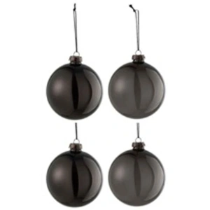 Comparateur de prix : J-Line Boite 4 Boules De Noel 2+2 Verre Epais Transparent Noir Medium TU