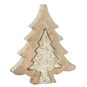 Comparateur de prix : J-Line Puzzle Arbre Noel Bois Manguier Brillant L TU
