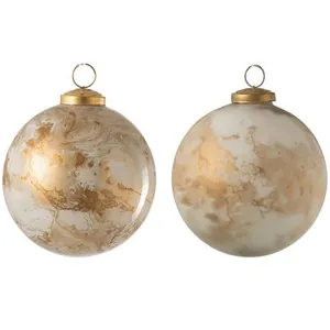 Comparateur de prix : Décorations de noël Jolipa  Lot de 2 boules de noël motif marbre doré