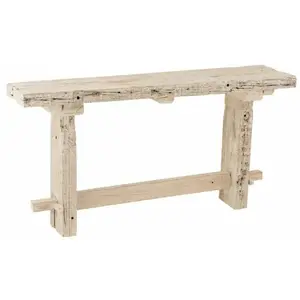 Hellin Console bois massif recyclé blanc délavé Liray L 150 cm